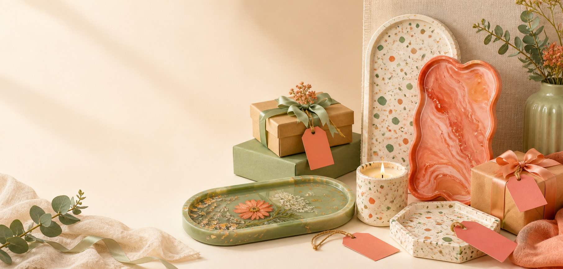 Handgemaakte resinproducten en cadeaus in sale-sfeer